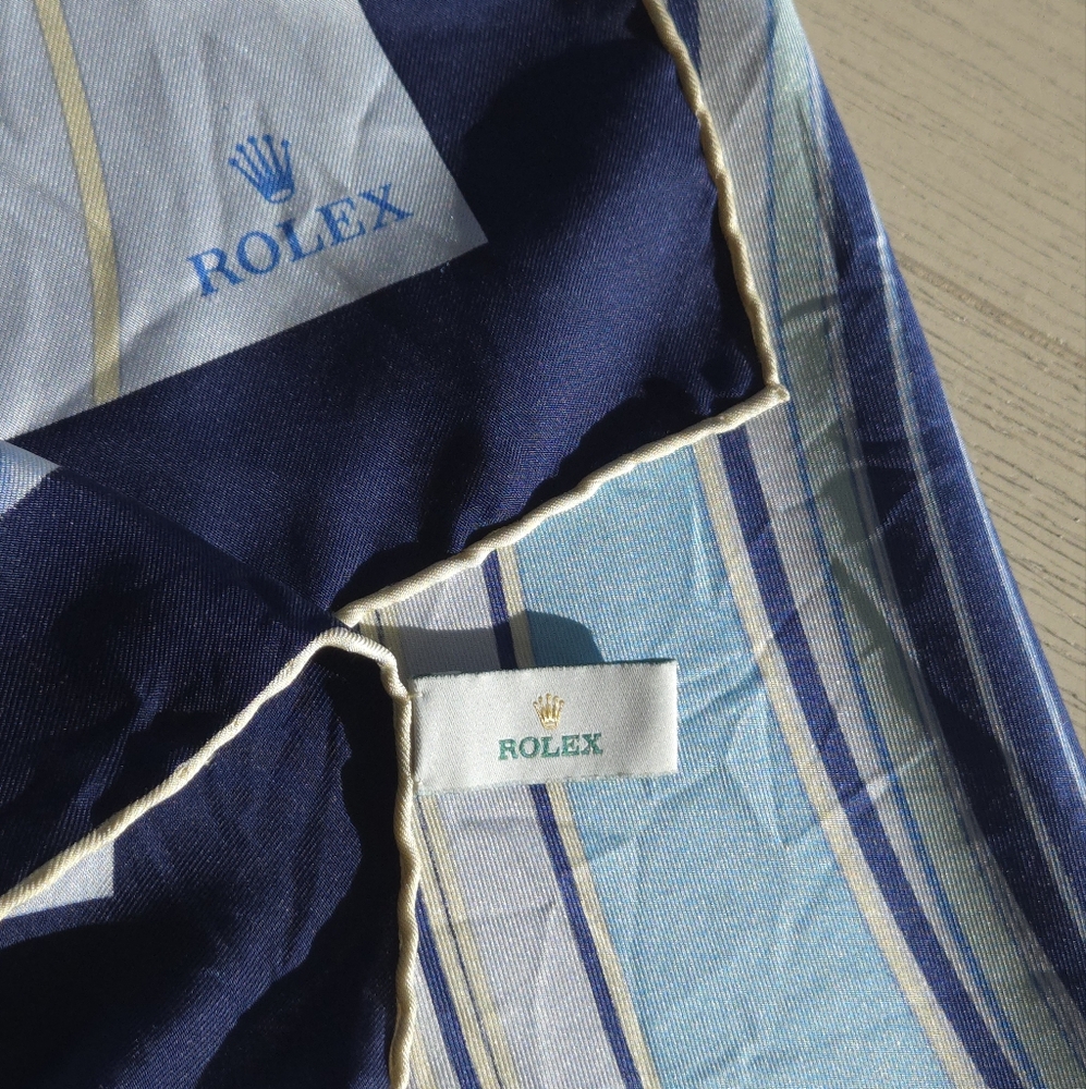 Authentic Rolex Silk Scarf – Limited Edition Blue Gradient Size 90